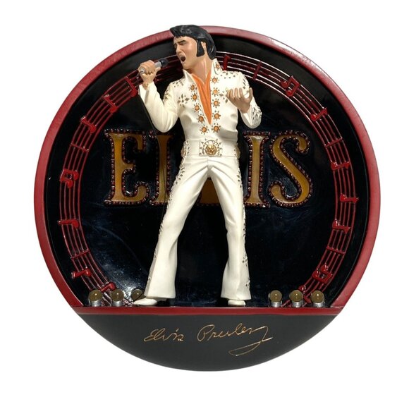 Elvis In The Spotlight Lighted Plate Madison Square Garden Bradford Exchange VTG - Picture 2 of 13
